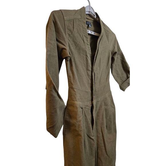 Lucky Brand Olive Utility Jumpsuit XS Cropped Workwear Style - Picture 3 of 8